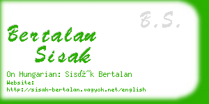 bertalan sisak business card